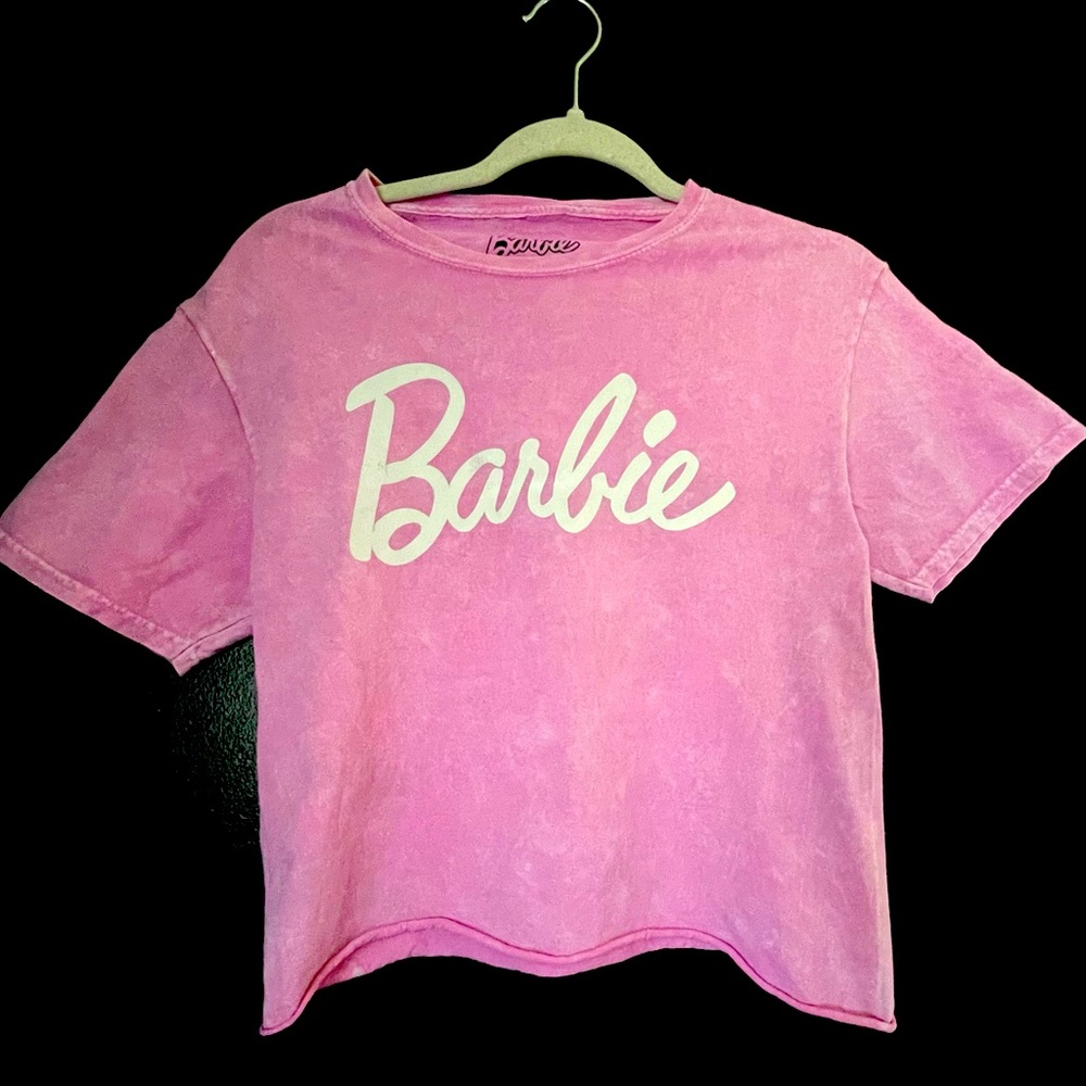 Pink Barbie Crop Top Vintage Style Wash